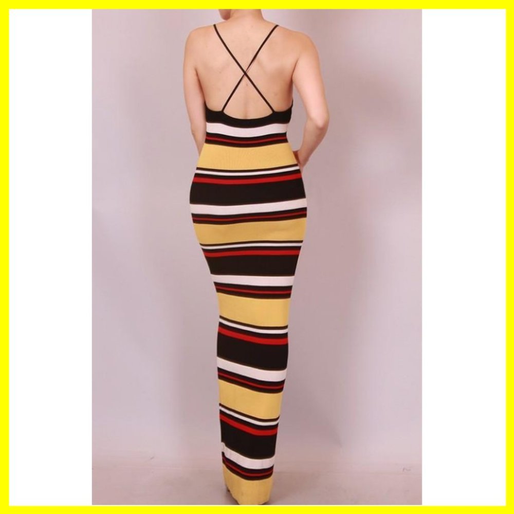 NWT Striped Knit Maxi Dress - Picture 2 of 4